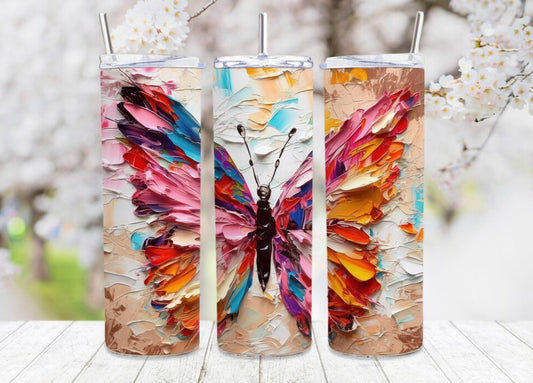 3D oil paint butterfly sublimation transfer