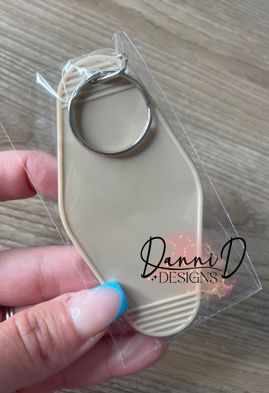 Tan motel keychain blank