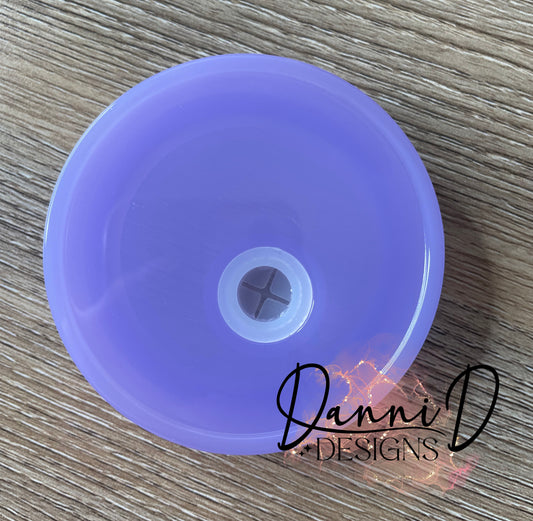 Purple plastic lid