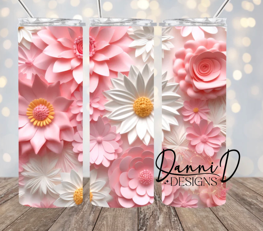 3D Pink Floral sublimation print