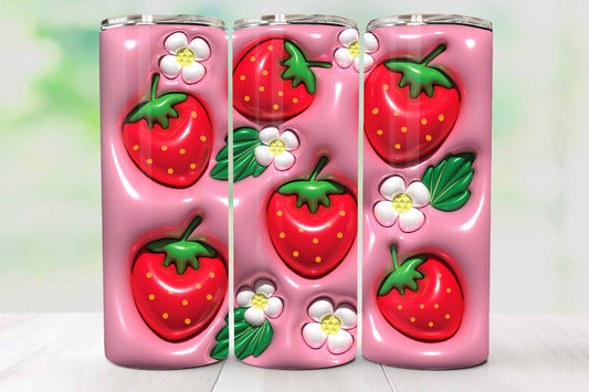 Strawberry 3D puff sublimation print