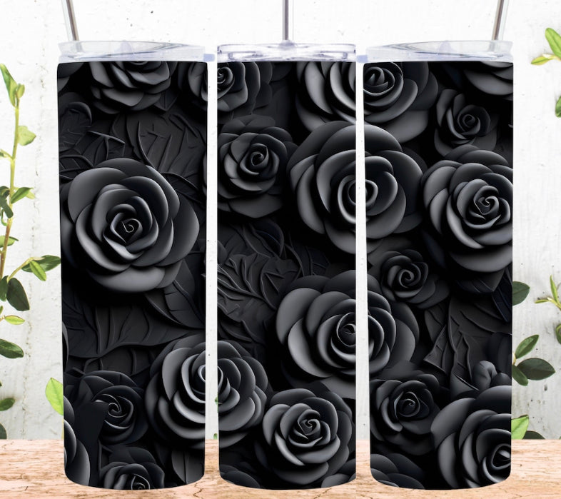 3D black rose sublimation transfer