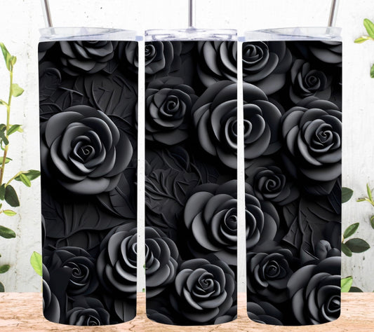 3D black rose sublimation transfer