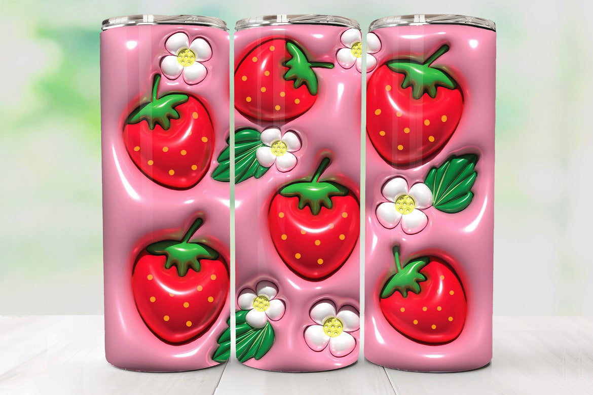 Strawberry bubble puff sublimation print