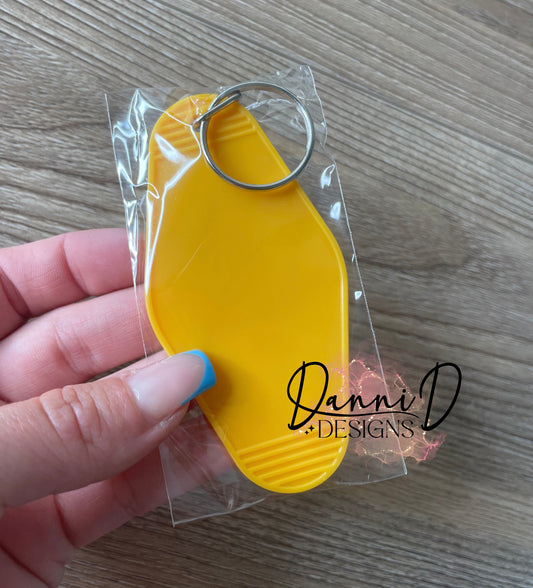 Dark yellow motel keychain blank