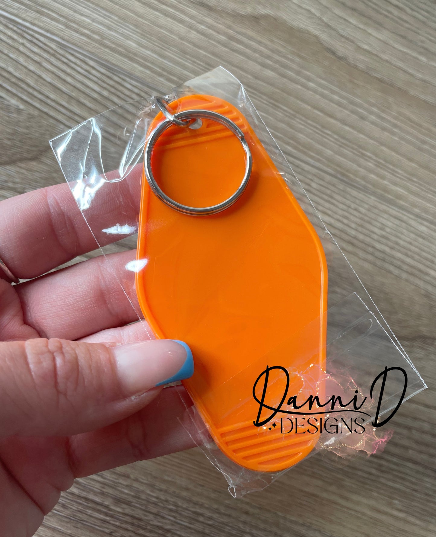 Orange motel keychain blank