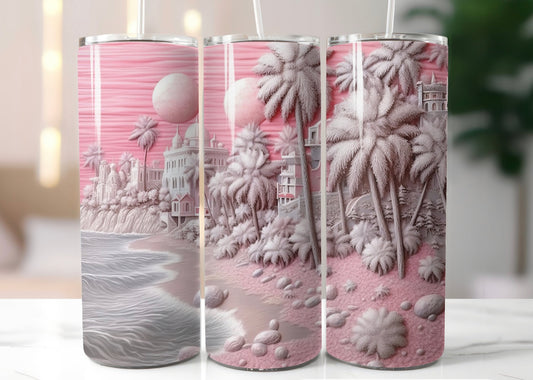 3D pink island sublimation transfer