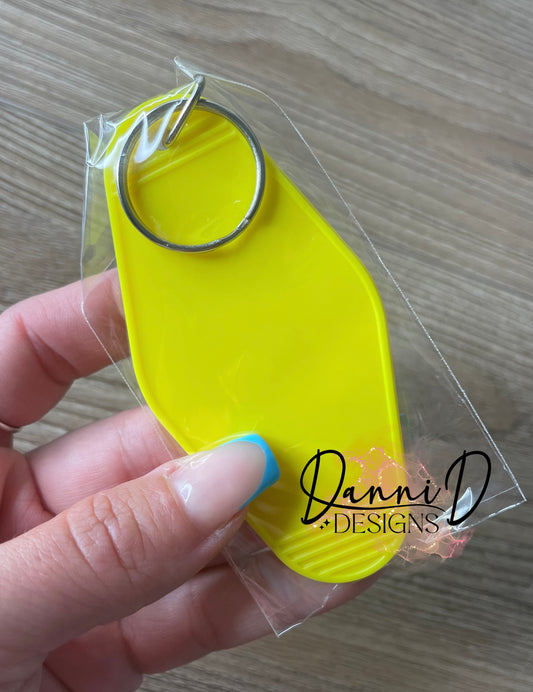 Yellow motel keychain blank